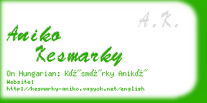 aniko kesmarky business card